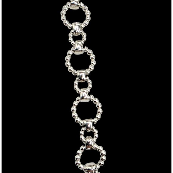 New Tocara Sterling Silver Bracelet Beaded Circle Round Links Chain 925 Arielle - Picture 7 of 13